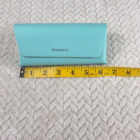 Tiffany & Co Eyeglass Sunglass Case Leather Tiffany Blue with Cards Authentic - Picture 6 of 9